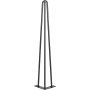 VEVOR Hairpin Table Leg 30 Inch 76.2 cm, Metal Table Legs Black 4 Pieces, Hairpin Leg Carbon Steel with 4 Rubber Floor Feet, Hairpin Table Legs 3 Posts, Adjustable Replaceable Furniture Feet DIY