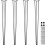 VEVOR Patas para Mesas de Acero al Carbono, Conjunto de Patas de Mesa Altura de Pata 101,6 cm, Patas para Muebles con 4 Pies de Goma, Patas de Mesa con Capacidad de Carga 200 kg para Mesas Auxiliares
