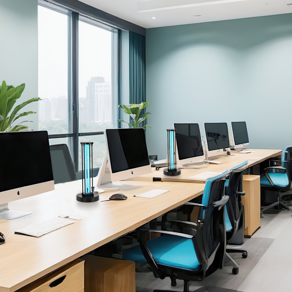 VEVOR 36 W Lámpara Ultravioleta Cilíndrica, Lámpara Ultravioleta con Purificador de Ozono, Temporizador de 3 Velocidades de 30/60/120 Minutos y Control Remoto para Habitaciones de Hasta 37 m²