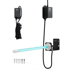 VEVOR Purificador de Aire HVAC, 18 W, Limpiador de Serpentín con Luz Ultravioleta UVC con Imán en Conducto para Conducto de Aire Acondicionado, con 1 Bombilla de Repuesto, 80 x 56 x 435 mm, Negro