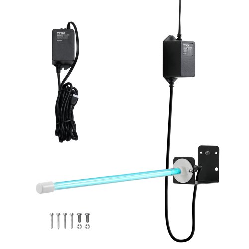 VEVOR Purificador de Aire HVAC, 25 W, con Luz Ultravioleta UVC con Imán para Conducto de Aire Acondicionado, con 1 Bombilla de Repuesto, para Sistemas de Aire Acondicionado, 80 x 56 x 515 mm, Negro