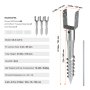 VEVOR Anclaje de Suelo sin Excavación, 100 x 70 x 700 mm, Estaca de Poste con Tornillo para Bricolaje, Incluye 6 Pernos de Retraso y una Barra, Soporte para Postes de Acero Resistente en Forma de U