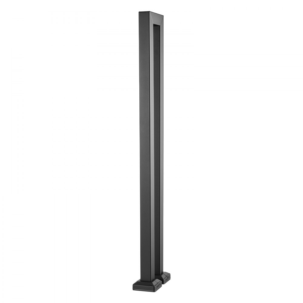 VEVOR Barandilla de Escalera 1 Peldaño, Forma de U, Acero al Carbono Negro, Pasamanos de Escalera para Exterior, con Cubiertas Decorativas y Kit de Montaje Incluido para Hormigón, Porches y Terrazas