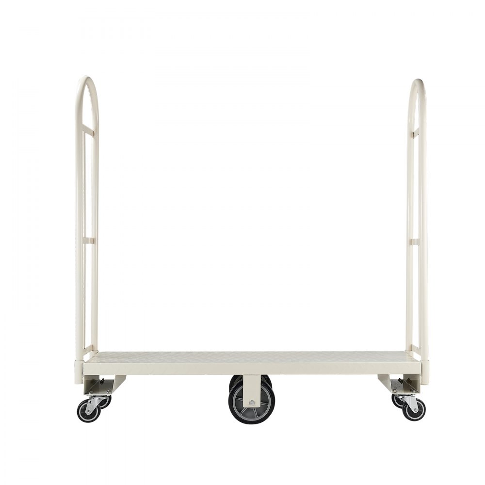 VEVOR Carro Plataforma Plegable 1525 x 410 mm, Carretilla de Transporte Carga de 907,18 kg, Carrito Portaequipajes con Plataforma con Seis Ruedas y Dos Asas, para Tareas Domésticas, Almacén, Mudanza