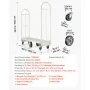 VEVOR Carro Plataforma Plegable 1525 x 410 mm, Carretilla de Transporte Carga de 907,18 kg, Carrito Portaequipajes con Plataforma con Seis Ruedas y Dos Asas, para Tareas Domésticas, Almacén, Mudanza