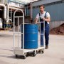 VEVOR U-Boat Platform Truck Dolly, 907.18 kg Load Capacity, Heavy Duty Steel Utility Cart, Industrial Hand Push Truck with Six Wheels and Dual Detachable Handles, for Warehouse, 1525 x 410 x 1510 mm