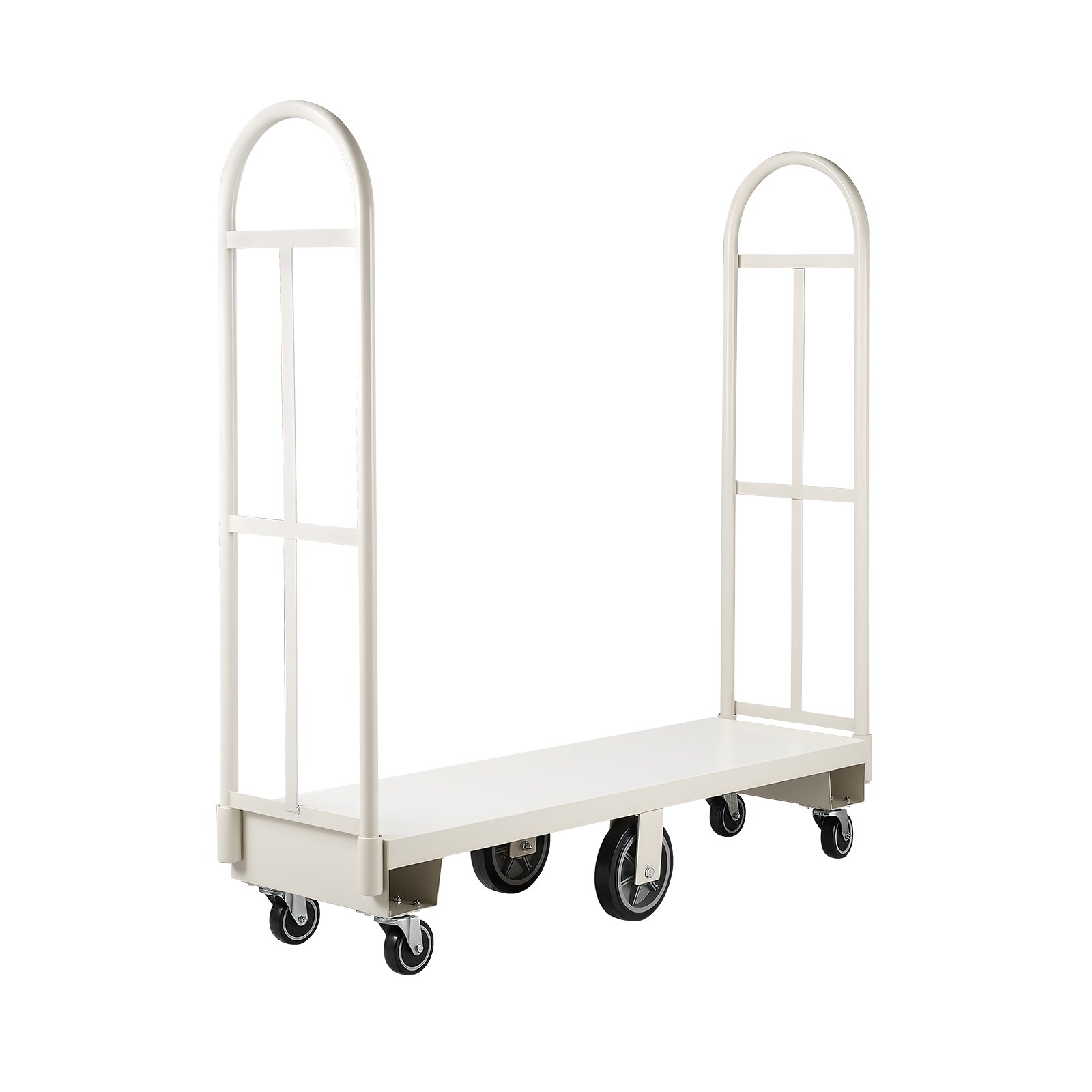 VEVOR Carro Plataforma Plegable 1525 x 410 mm, Carretilla de Transporte Carga de 907,18 kg, Carrito Portaequipajes con Plataforma con Seis Ruedas y Dos Asas, para Tareas Domésticas, Almacén, Mudanza