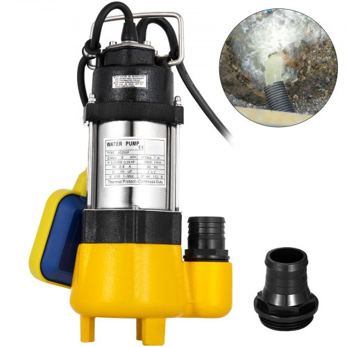 250w Bomba De Aguas Sucias Sumergible 8000l/h Interruptor Flotante Sewage Pump