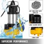 250w Bomba De Aguas Sucias Sumergible 8000l/h Interruptor Flotante Sewage Pump