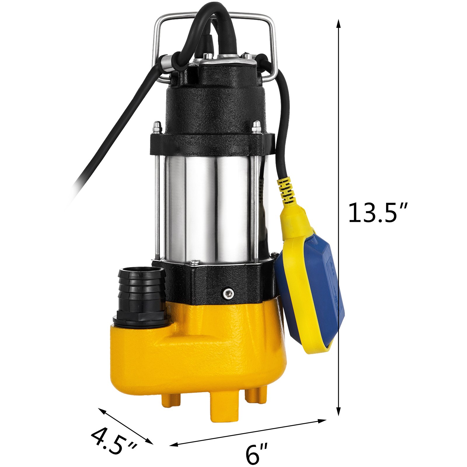 250w Bomba De Aguas Sucias Sumergible 8000l/h Interruptor Flotante Sewage Pump