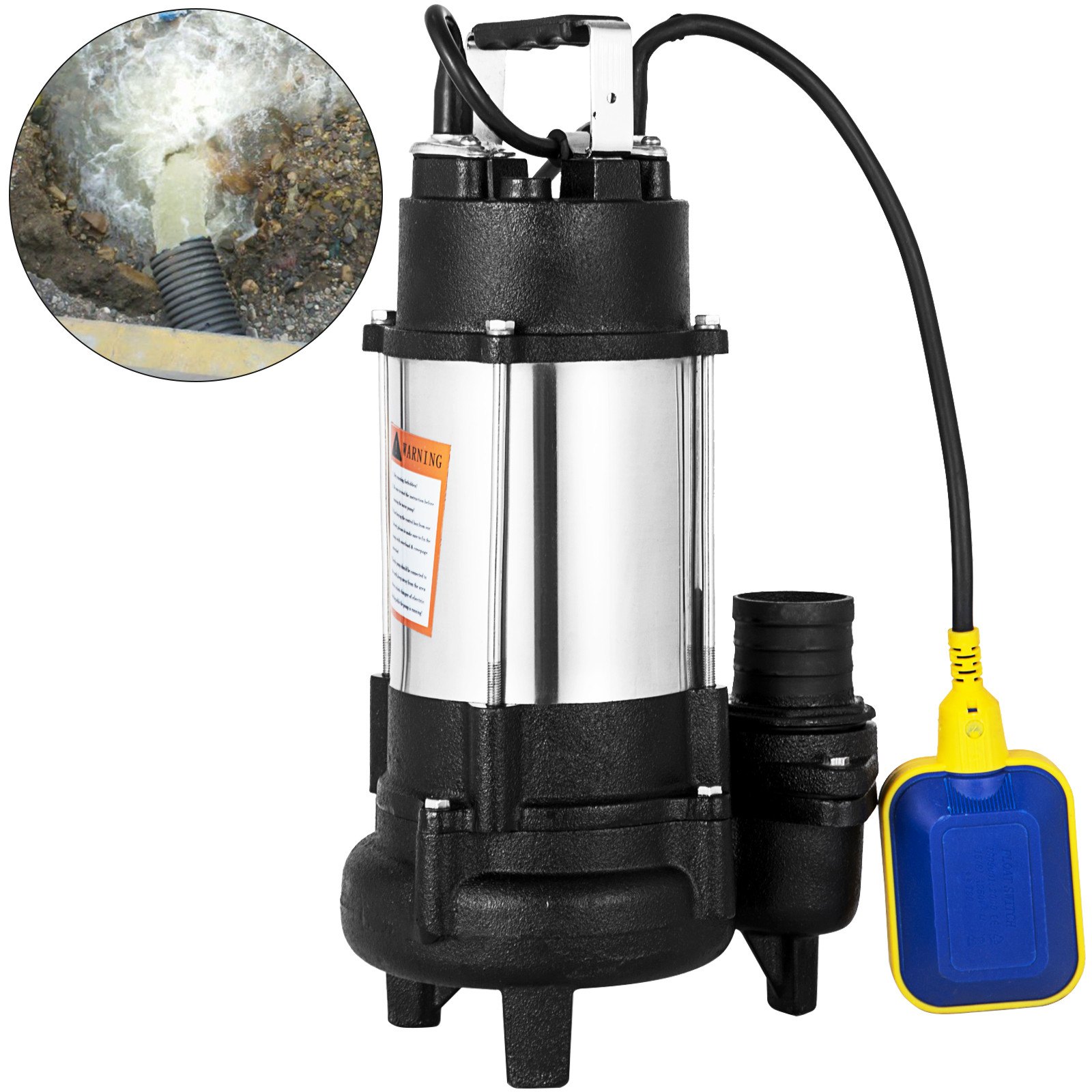 Bomba De Aguas Residuales 220v 1hp Bomba Sumergible Sucias Acero Inoxidable