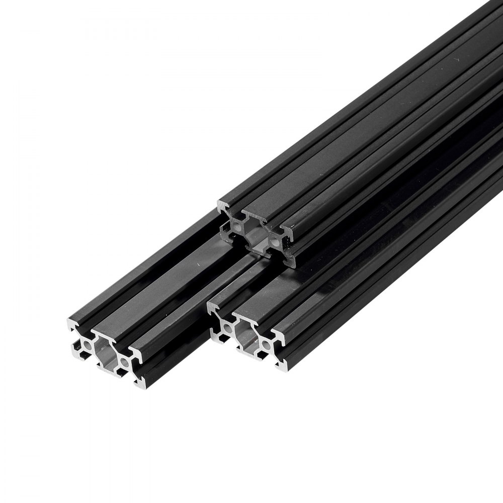 VEVOR Perfil de Extrusión de Aluminio 2040 Ranura en V Estándar Europeo, Carril Lineal de Extrusión 2000 mm, Perfil de Aluminio para Marcos de Impresoras 3D, Bancos de Trabajo CNC, 5 Piezas, Negro