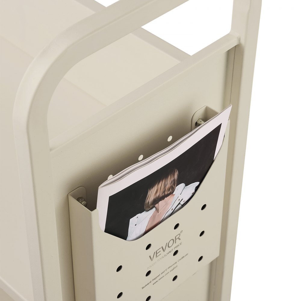 VEVOR Carro para Libros, Carro para Biblioteca con Estante Inclinado en Forma de V de Un Lado, 150 kg, 790x385x1250 mm, Ruedas Bloqueables, Almacenamiento de Libros y Almacenamiento para Escuela