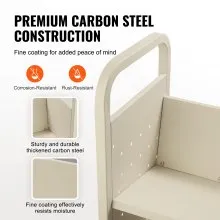 VEVOR Carro para Libros, Carro para Biblioteca con Estante Inclinado en Forma de V de Un Lado, 150 kg, 790x385x1250 mm, Ruedas Bloqueables, Almacenamiento de Libros y Almacenamiento para Escuela