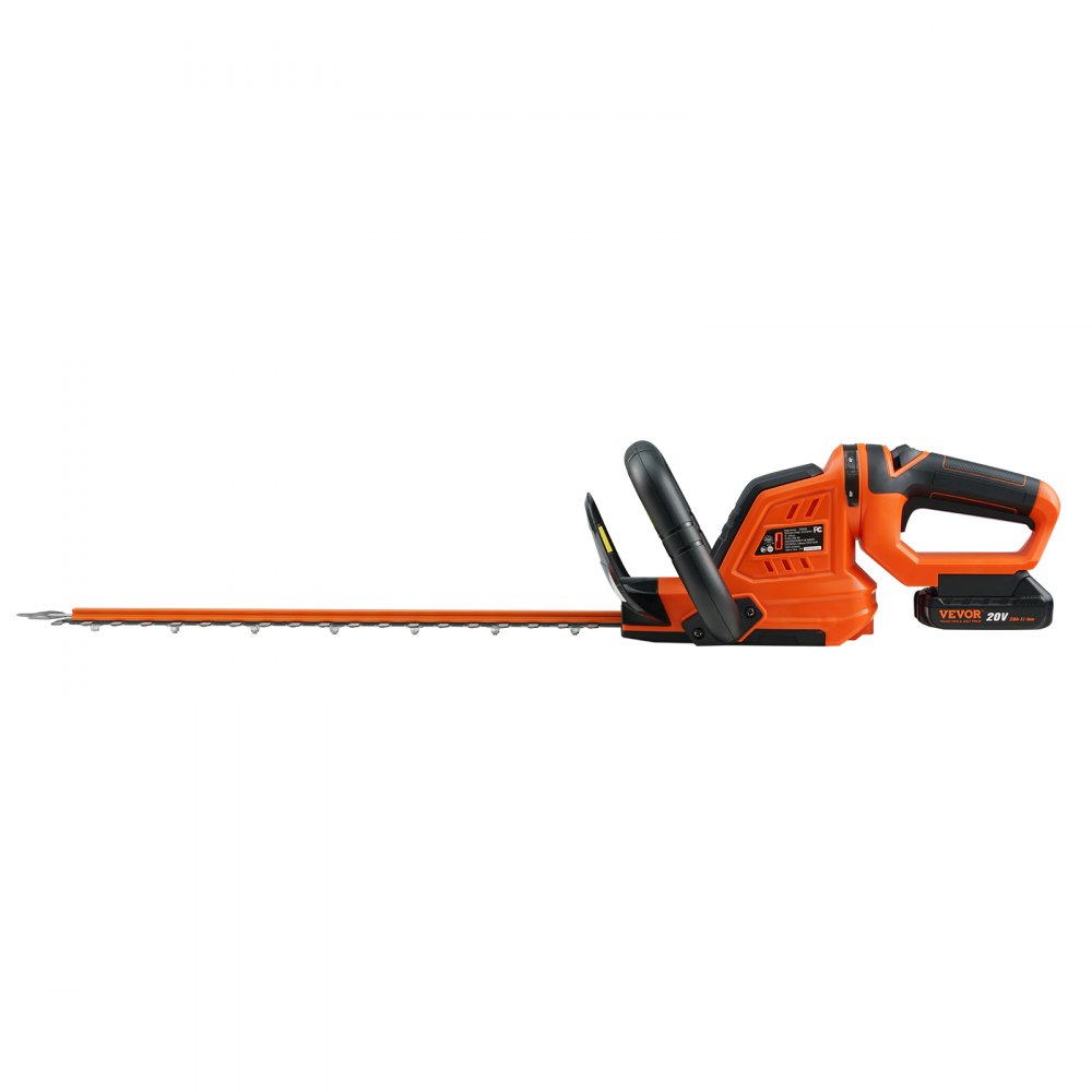 VEVOR Cortasetos a Batería 20 V Cortasetos Inalámbrico Cuchilla de Acero de Doble Filo 45,7 cm Cortasetos Eléctrico Ramas con Cargador Rápido Cubierta Protectora de Cuchilla Cabezal Giratorio 180°
