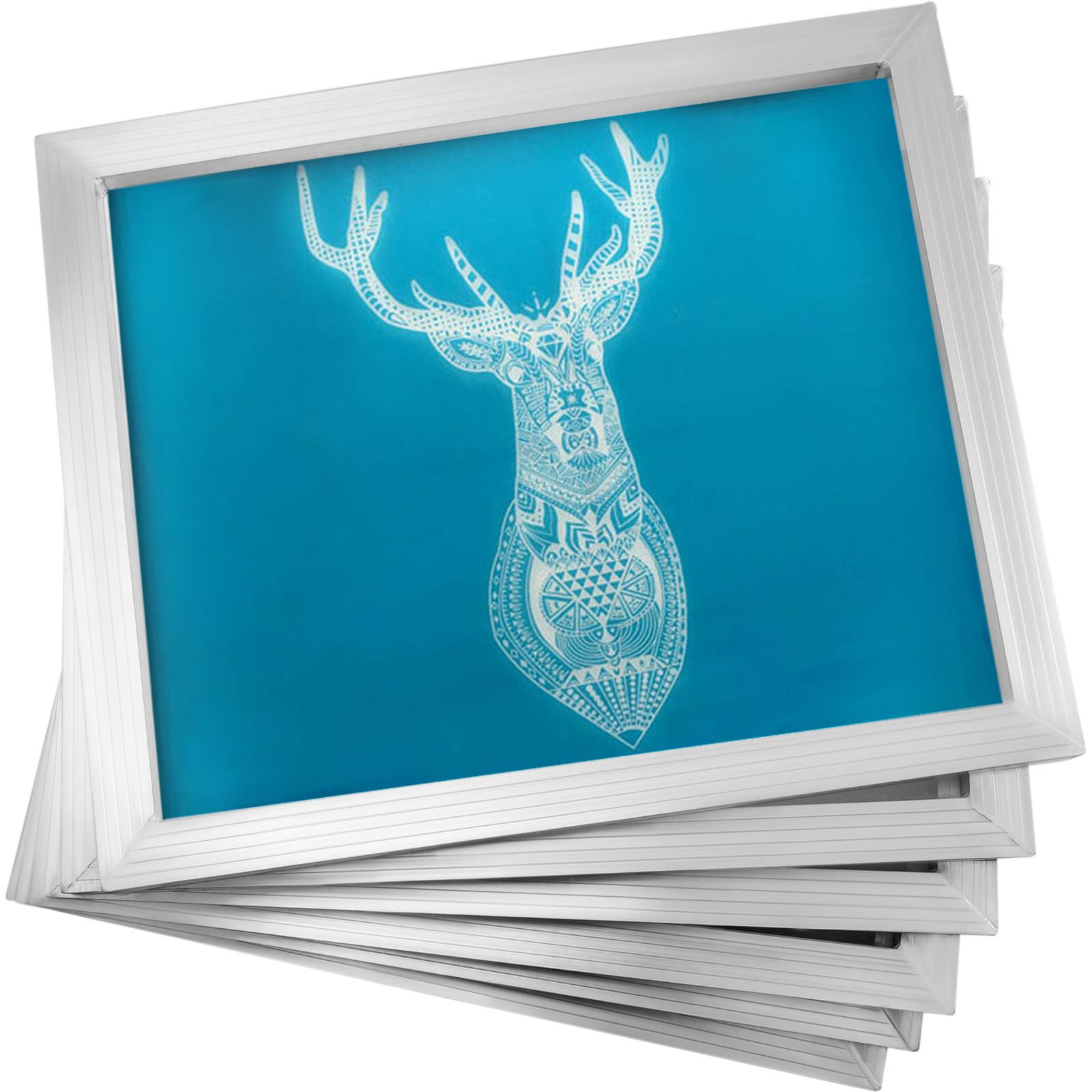 VEVOR Marco de Impresión de Pantalla de Aluminio de Serigrafía,6 Piezas, 45.7x50.8cm, Marco para Seda Impresión con 160 Cuenta de Mallas Blancas