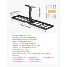 VEVOR Soporte de Techo de Starlink Gen 3 con Ángulo Ajustable de 45-135°, Negro