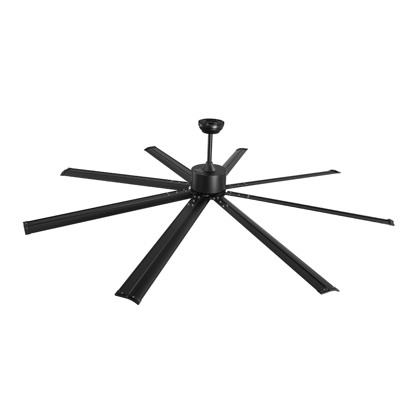 VEVOR Ventilador Moderno de Techo sin Luz 214 cm con Mando a Distancia 6 Velocidades, 8 Aspas de Aluminio, Motor DC Reversible, para Dormitorio, Salón, Interior, Exterior, Negro, Φ 2140 x 705,8 mm