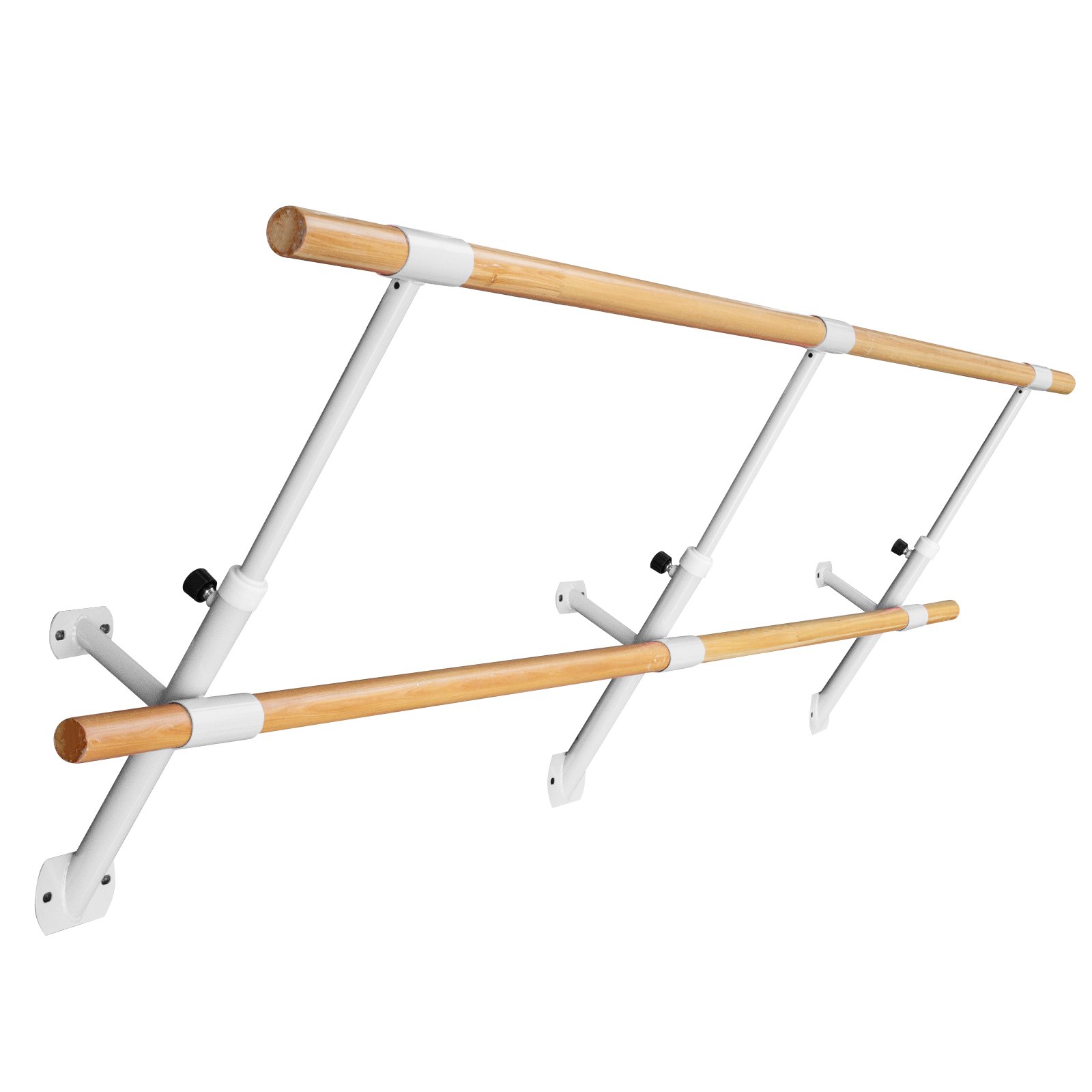 VEVOR Barra de Ballet 4M, Barras de Ballet 4M, Barra Ballet Doble, Barra Ballet para Montar en Pared, Barra de Ballet Color Blanco, Altura Ajustable, para Hogar, Escuela, Estudio de Baile y Gimnasio