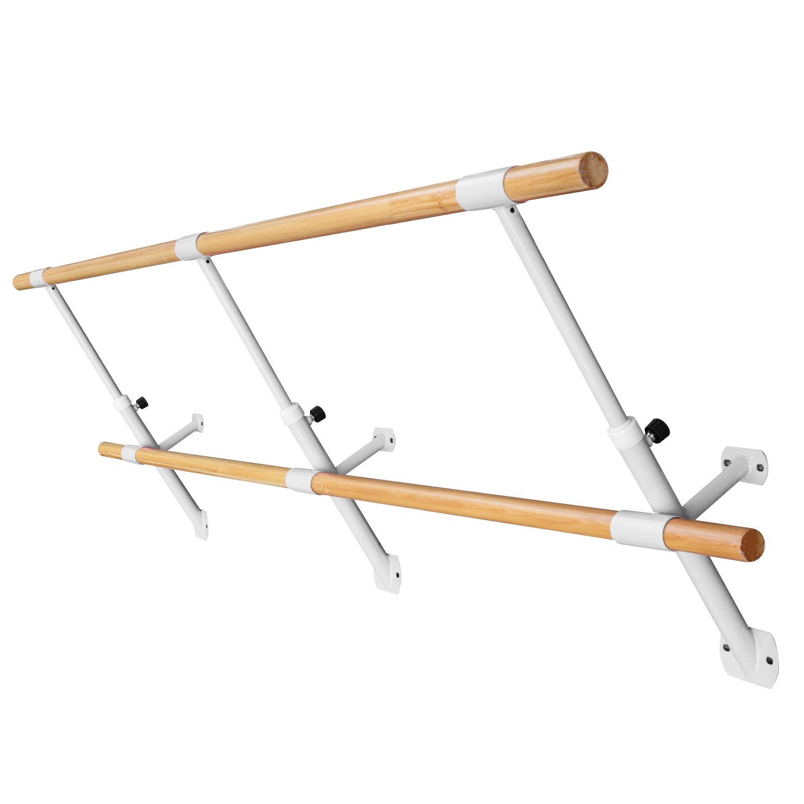 VEVOR Barra de Ballet 4M, Barras de Ballet 4M, Barra Ballet Doble, Barra Ballet para Montar en Pared, Barra de Ballet Color Blanco, Altura Ajustable, para Hogar, Escuela, Estudio de Baile y Gimnasio