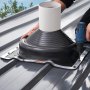 VEVOR 2 Protectores de Tapajuntas para Tuberías de Techo, Se Adaptan a Tuberías con Diámetro Exterior de 170-355 mm, Base de Metal Resistente, para Chimeneas, Estufas de Leña, 495 x 495 x 165 mm