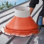 VEVOR Bota de Tapajuntas para Tuberías de Techo, a Tuberías con Diámetro Exterior 254-483 mm, -74 ℃-225 ℃, Base de Metal Roja Redonda Duradera, para Chimeneas, Estufas de Leña, Φ645 x 200 mm