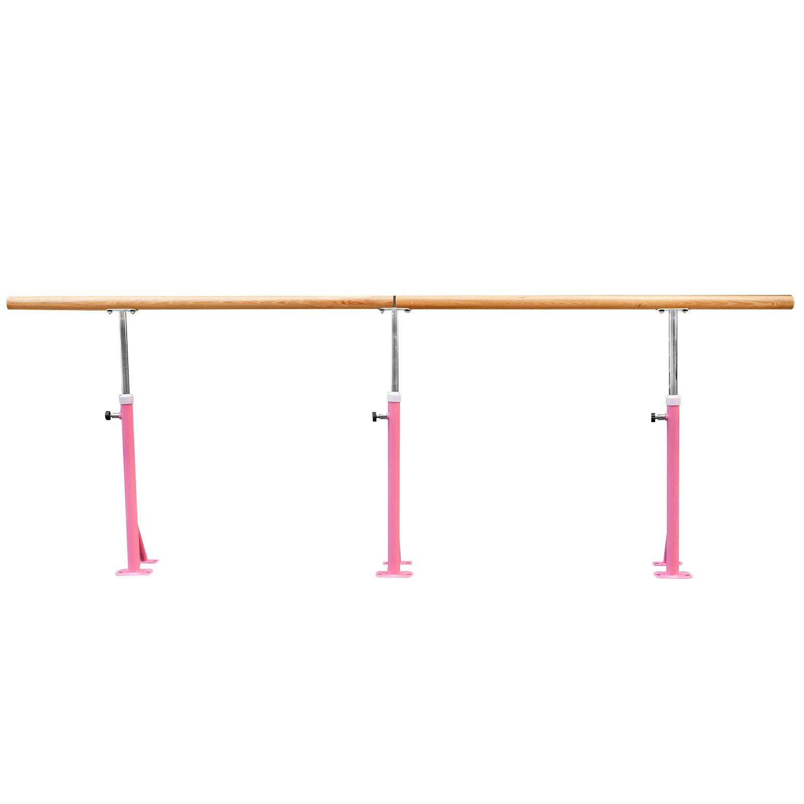 VEVOR Barra de Ballet 3M Barra ballet Portátil Altura Ajustable 75cm-115cm, Barra Ballet Portátil Rosa, Barra de Ballet Móvil Capacidad hasta 150 kg para Hogar, Escuela, Estudio de Baile y Gimnasio