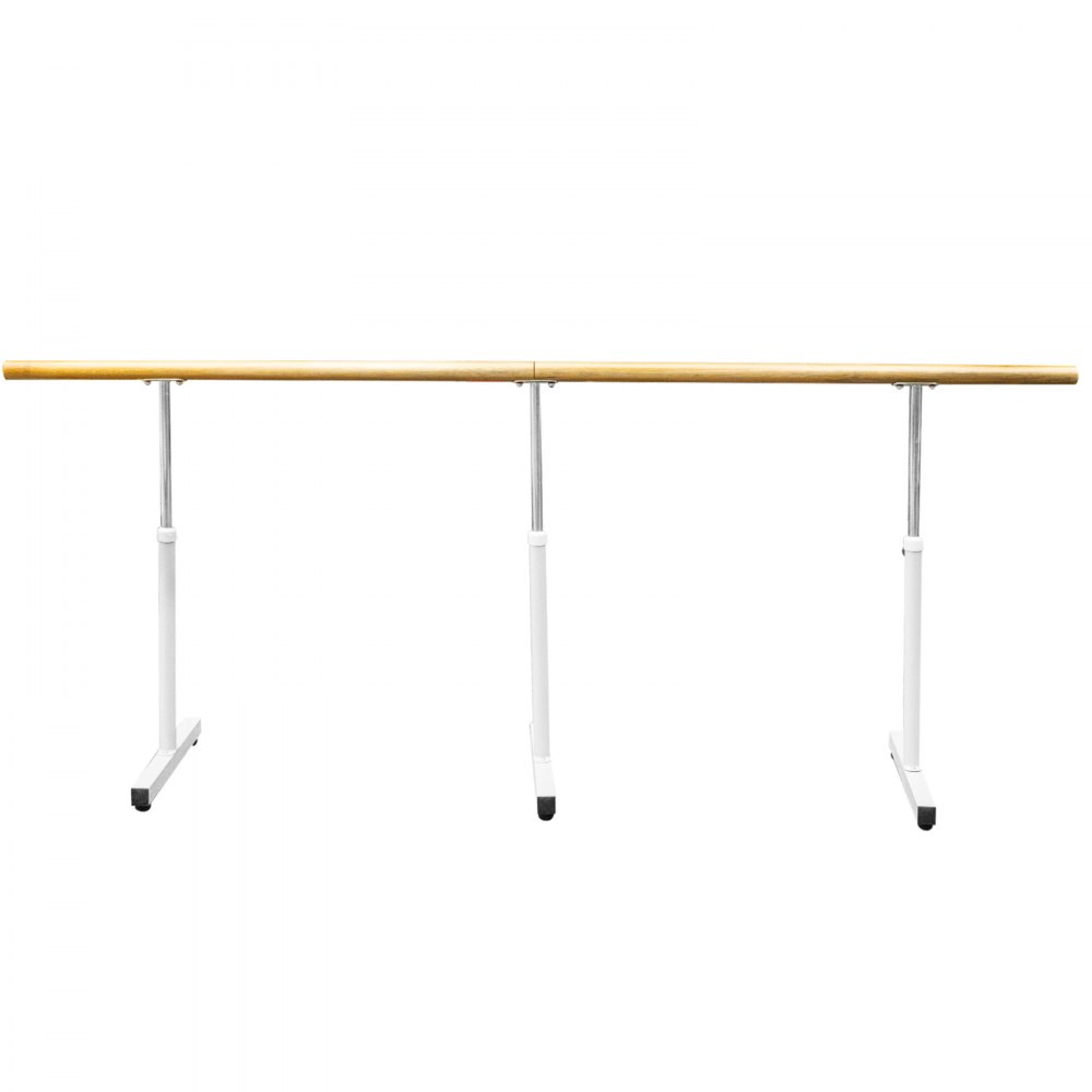 VEVOR Barra de Ballet 4M, Barras de Ballet 4M, Barra Ballet Individual, Barra Ballet Portatil, Barra de Ballet Móvil, Color Blanco, Altura Ajustable, para Hogar, Escuela, Estudio de Baile y Gimnasio