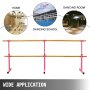 VEVOR Barra de Ballet 3M, Barras de Ballet 3M, Barra Ballet Doble, Barra Ballet Portatil, Barra de Ballet Móvil, Color Rosa, Altura Ajustable, para Hogar, Escuela, Estudio de Baile y Gimnasio
