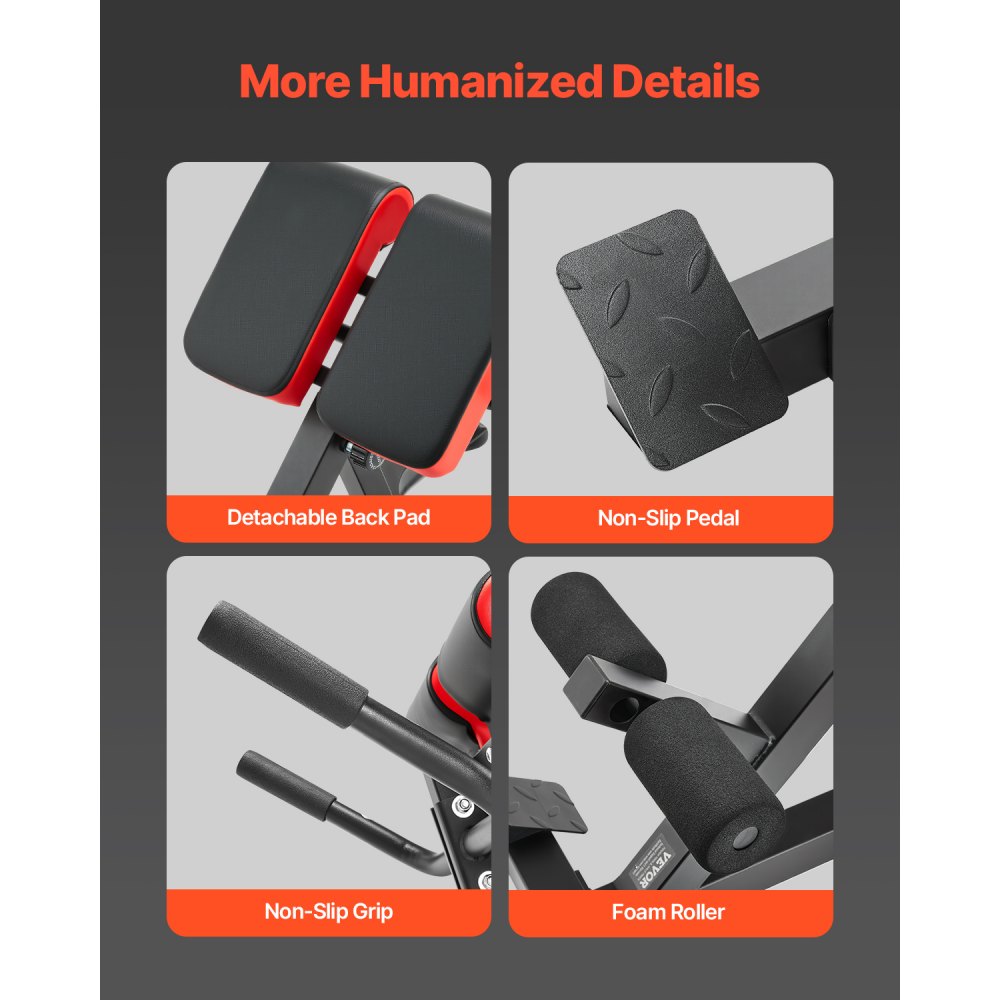 VEVOR Banco de Hiperextensión con Extensión Espalda a Silla Romana Carga 136 kg