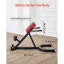 VEVOR Banco de Hiperextensión con Silla Romana, Máquina de Extensión Ajustable 136 kg, Equipo de Ejercicio Multifunción para Glúteos, Isquiotibiales, Espalda Baja y Abdominales, para Gimnasio