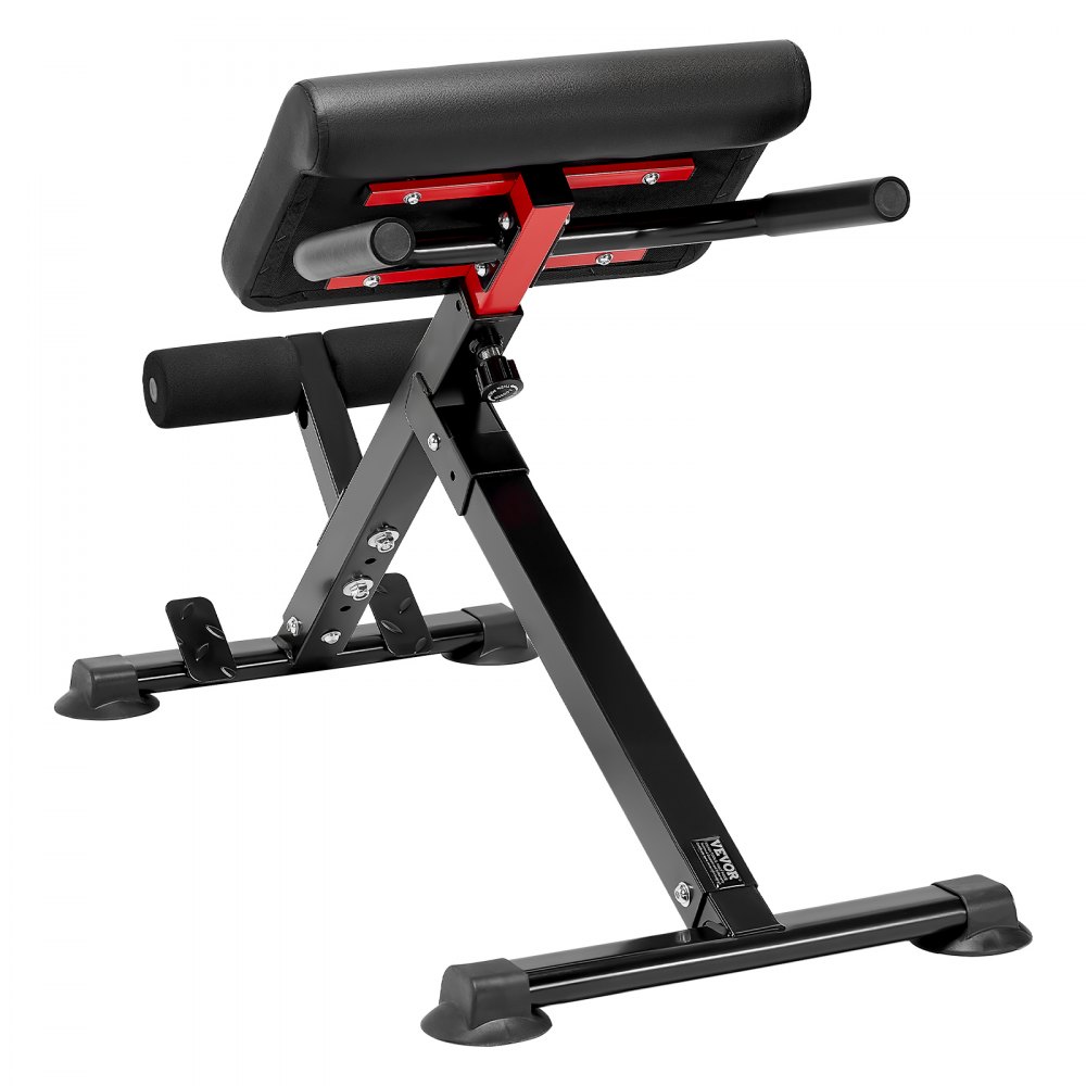 VEVOR Banco de Hiperextensión con Silla Romana, Máquina de Extensión Ajustable y Plegable de 113 kg, Equipo de Ejercicio Multifunción para Glúteos, Isquiotibiales, Espalda y Abdominales, Negro