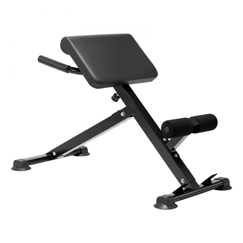 VEVOR Banco de Hiperextensión con Silla Romana, Máquina de Extensión Ajustable y Plegable de 113 kg, Equipo de Ejercicio Multifunción para Glúteos, Isquiotibiales, Espalda y Abdominales, Negro