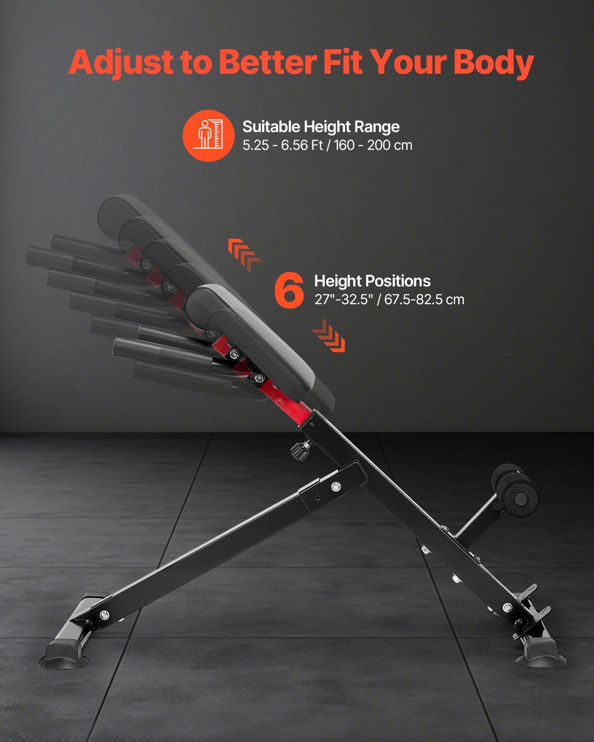 VEVOR Banco de Hiperextensión con Silla Romana, Máquina de Extensión Ajustable y Plegable de 113 kg, Equipo de Ejercicio Multifunción para Glúteos, Isquiotibiales, Espalda y Abdominales, Negro