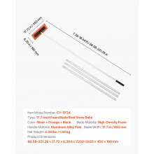 VEVOR Rastrillo de Nieve para Techo 225 - 562 cm con Raspador de 450 mm, Herramienta de Eliminación de Nieve, Mango Antideslizante, Protectoras de Techo con Ruedas para Hojas Caídas, Escombros