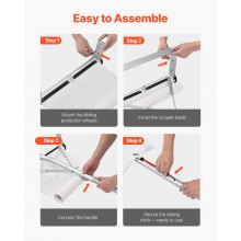 VEVOR Rastrillo de Nieve para Techo 158 - 913 cm con Raspador de 470 mm, Herramienta de Eliminación de Nieve, Mango Antideslizante, Protectoras de Techo con Ruedas para Hojas Caídas, Escombros