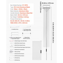 VEVOR Rastrillo de Nieve para Techo 158 - 913 cm con Raspador de 470 mm, Herramienta de Eliminación de Nieve, Mango Antideslizante, Protectoras de Techo con Ruedas para Hojas Caídas, Escombros