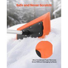 VEVOR Rastrillo de Nieve para Techo de Coche con Raspador de Espuma de 450 mm, Herramienta de Eliminación de Nieve, Mango Antideslizante, para limpiar Hojas Caídas de Techos de Vehículos, Garajes