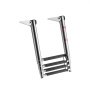 VEVOR Boat Ladder, 4 Steps, Stainless Steel Telescoping Folding Swim Deck Ladder for Rear Entry Inboard, Heavy Duty 408.23 kg Capacity with Wide Anti-Slip Steps, for Outboards, Yacht, Pontoon Boats