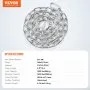 VEVOR Cadena de Eslabones de Acero al Carbono Galvanizado 7,3mm x 1,8m Cadena Helicoidal de Servicio Pesado Capacidad de Carga de 898 kg Dos Conectores Rápidos Cadena para Remolcar, Colgar, Acampar