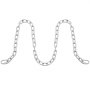 VEVOR Cadena de Eslabones de Acero al Carbono Galvanizado 7,3mm x 28m Cadena Helicoidal de Servicio Pesado Capacidad de Carga de 756 kg Dos Conectores Rápidos Cadena para Remolcar, Colgar, Acampar