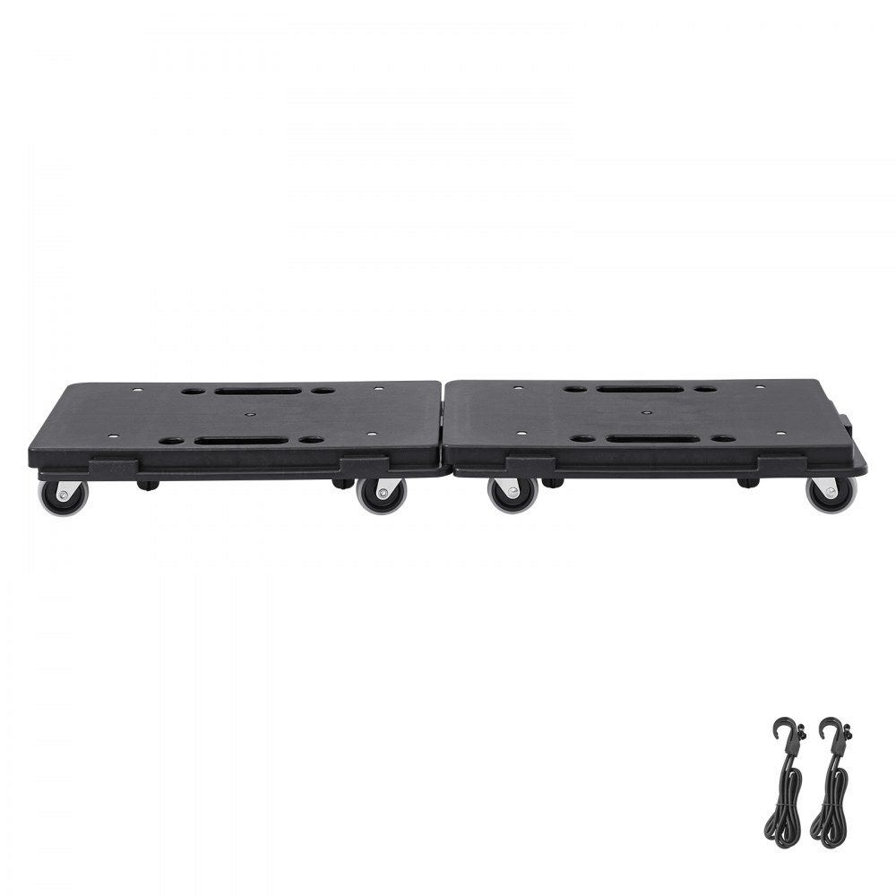 VEVOR Carro Móvil 2 Piezas Mueve Muebles Capacidad de Carga de 227 kg Cada Uno con 4 Ruedas Resistentes Bandeja Rodante Portátil con Bloqueo para Muebles Pesados, Negro