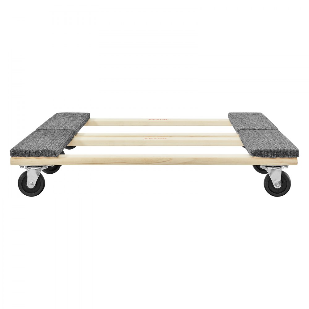 VEVOR Carro de mudanza, 2 piezas, mueve muebles de madera, capacidad de carga 454 kg cada uno, 762 x 457,2 x 130 mm, con 4 ruedas giratorias de PP de alta resistencia, manipulación portátil