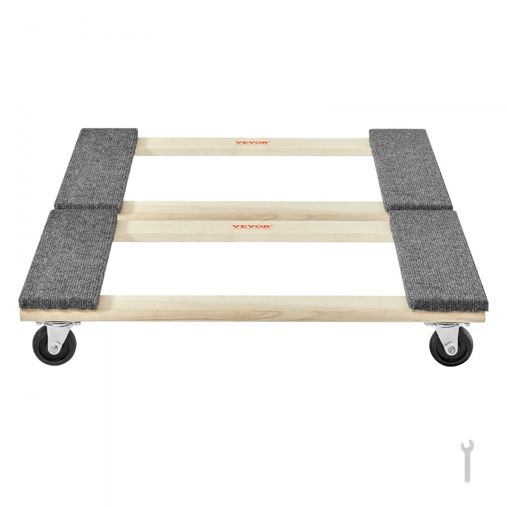 VEVOR Carro de mudanza, 2 piezas, mueve muebles de madera, capacidad de carga 454 kg cada uno, 762 x 457,2 x 130 mm, con 4 ruedas giratorias de PP de alta resistencia, manipulación portátil