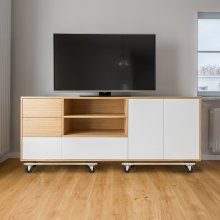VEVOR Carro de mudanza, 2 piezas, mueve muebles de madera, capacidad de carga 454 kg cada uno, 762 x 457,2 x 130 mm, con 4 ruedas giratorias de PP de alta resistencia, manipulación portátil