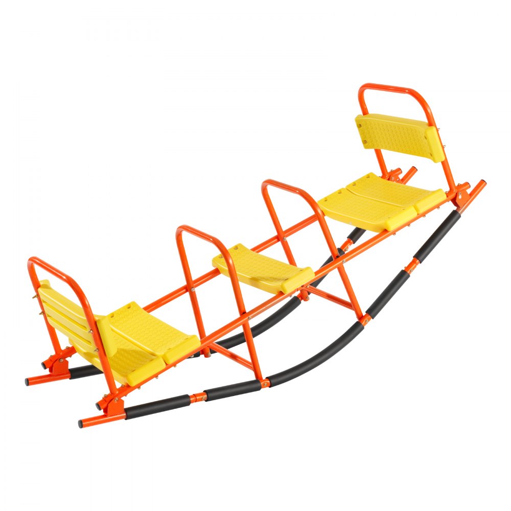 VEVOR Balancín Infantil, Capacidad de Carga de 90,7 kg, 2 Asientos Balancín de Metal con Asas, Equipo de Juegos al Aire Libre para Césped, Patio, Parque Infantil para Niños Mayores de 3 Años