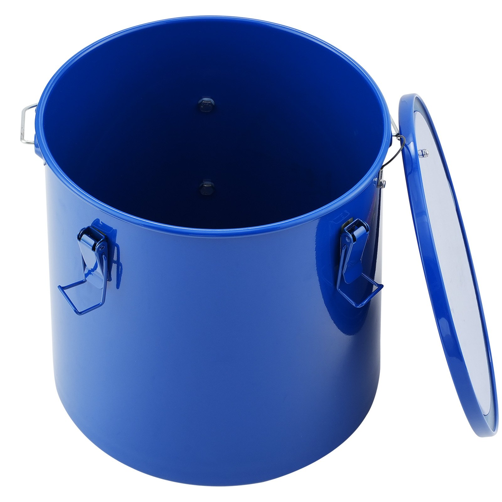 VEVOR Recolector de grasa y aceite usado, 22,7 L, tambor recolector de aceite de freidora de acero al carbono, recipiente de aceite con tapa, pinzas de bloqueo, bolsa de filtro para cocina, Azul