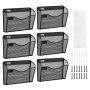 VEVOR Estante de Pared de Malla Metálica para Archivos de 1 Capa Negro, 6 PCS