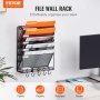 VEVOR 1 PCS Estante de Pared de Malla Metálica para Archivos de 6 Capas, Negro