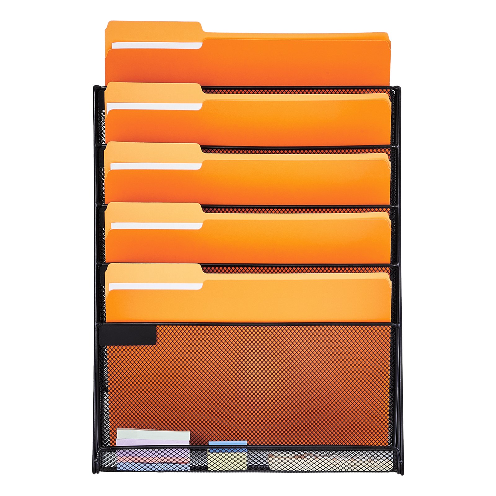 VEVOR 1 PCS Estantes de Pared de Malla Metálica para Archivos de 6 Capas Carpeta de Almacenamiento de Documentos y Papel, Estante de Pared de Archivos con Etiqueta con Nombre para Oficina, Escuela